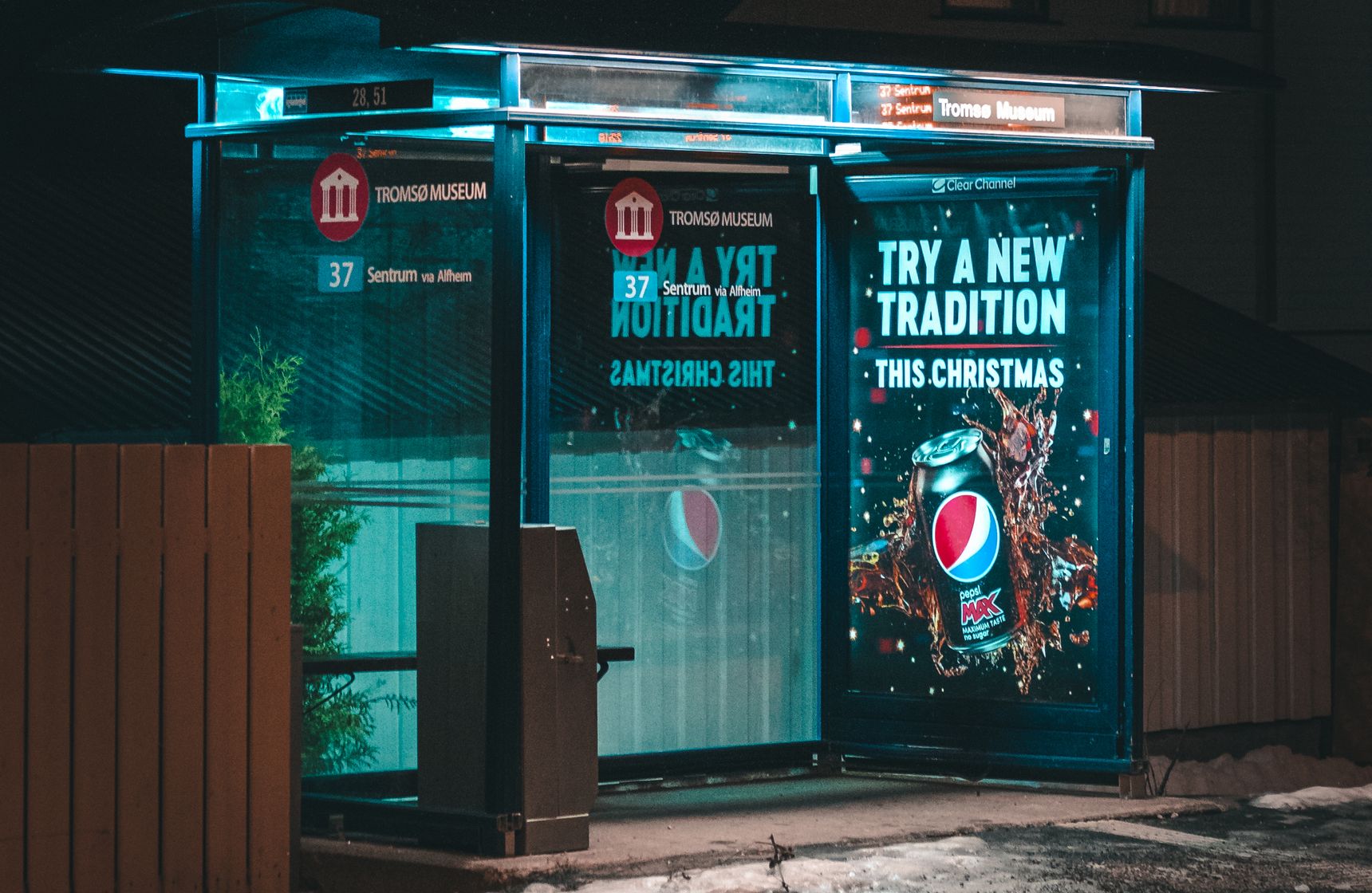 City bus-shelter at a transit stop