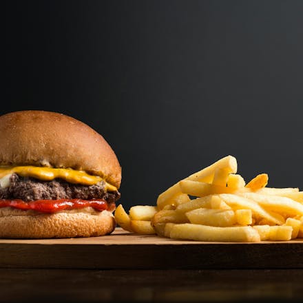 Burger and fries