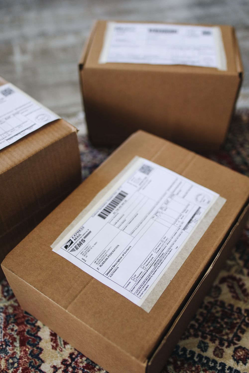 Package delivered to a doorstep